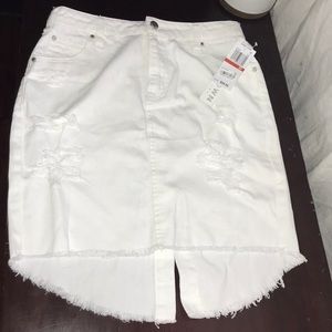 White Denim Skirt
